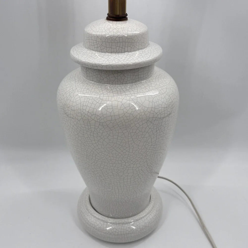 Vintage Chinoiserie Ginger Jar Table Lamp Crackle Glaze Ceramic